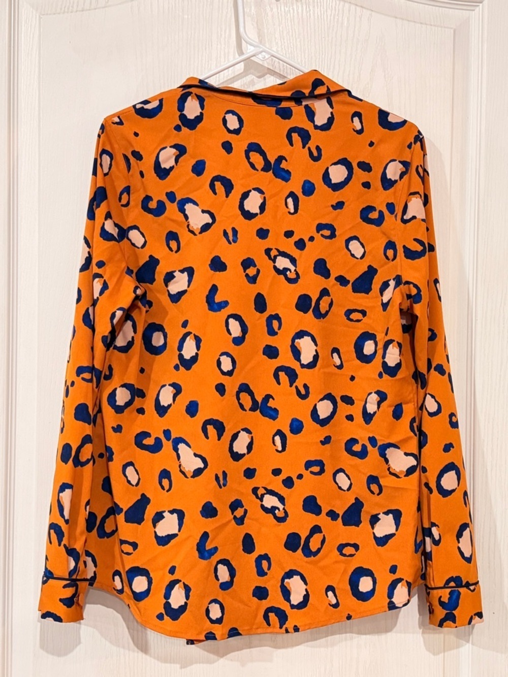 3.1 Phillip Lim Orange Leopard-Print Blazer with Blue and Cream Spots - Picture 9 of 11